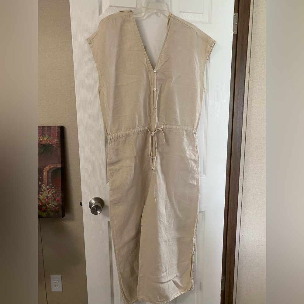 Beige Sleeveless Jumpsuit Used once it looks new